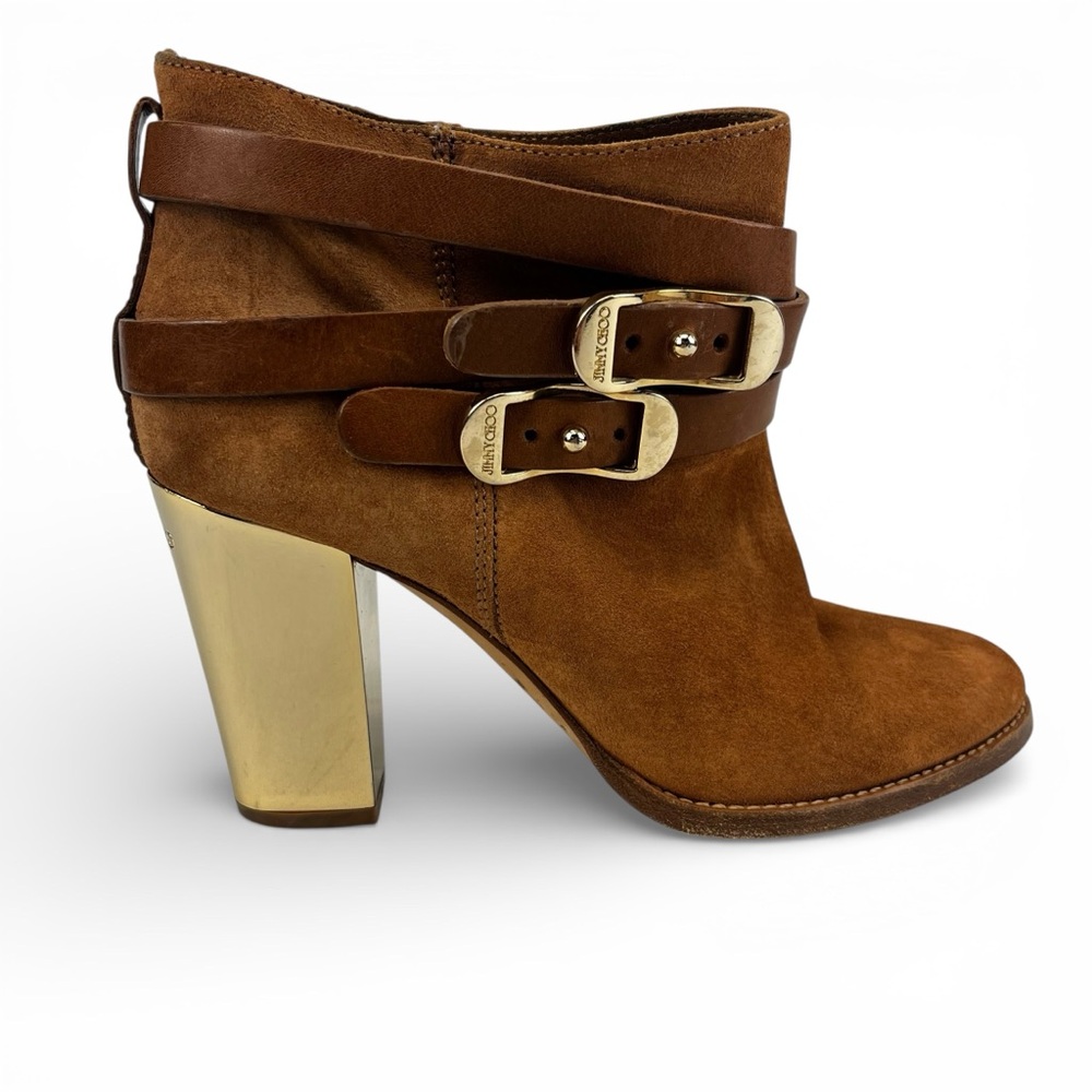 Jimmy Choo Melba Suede Ankle Boots Women 37 in Sandalwood Brown - Picture 3 of 10